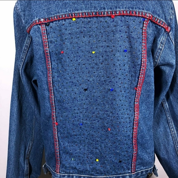 Anage embroidered with beads denim jacket. - Picture 5 of 9
